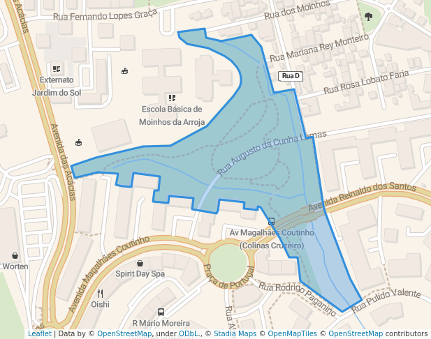 walking in Parque Urbano das Colinas do Cruzeiro map in Odivelas