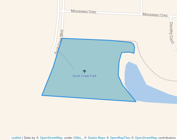 walking in Duck Creek Park map in Belle River