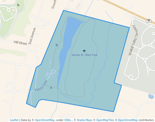 walking in James W. Olley Park map in Walden