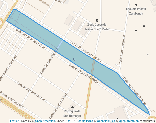 walking in Parque Castilla y León map in Parla