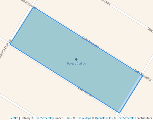 walking in Parque Cedros map in Los Mochis