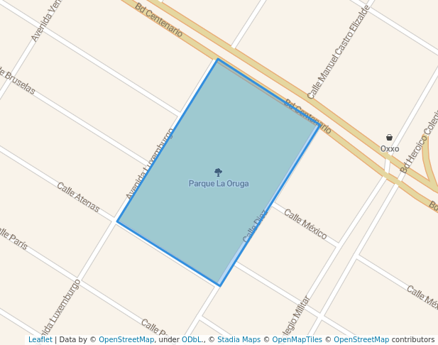 walking in Parque La Oruga map in Los Mochis