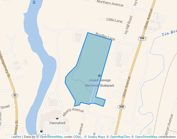 walking in Bradley Park map in Walden