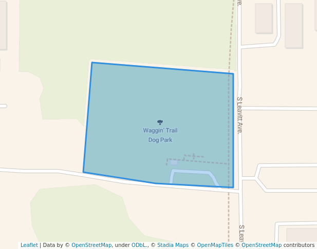 walking in Waggin’ Trail Dog Park map in Orange City
