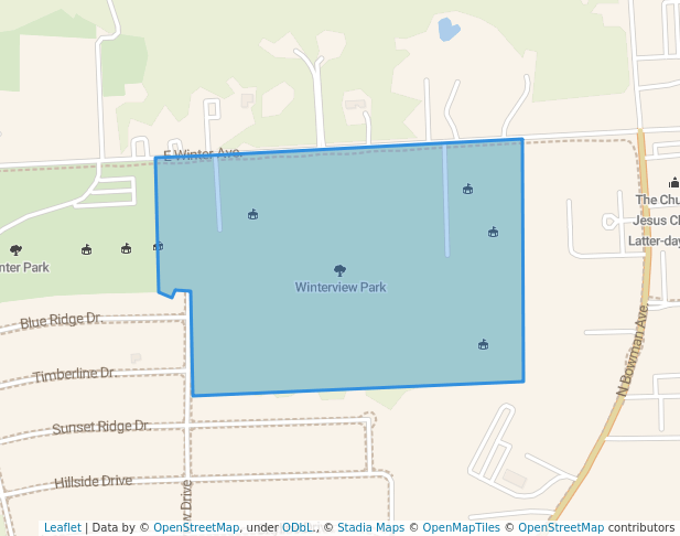 walking in Winterview Park map in Danville