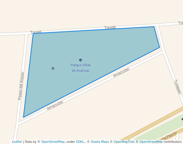 walking in Parque Villas de Anahuac map in San Nicolás de los Garza