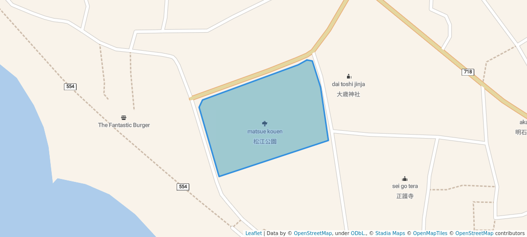 walking in 松江公園 map in Akashi