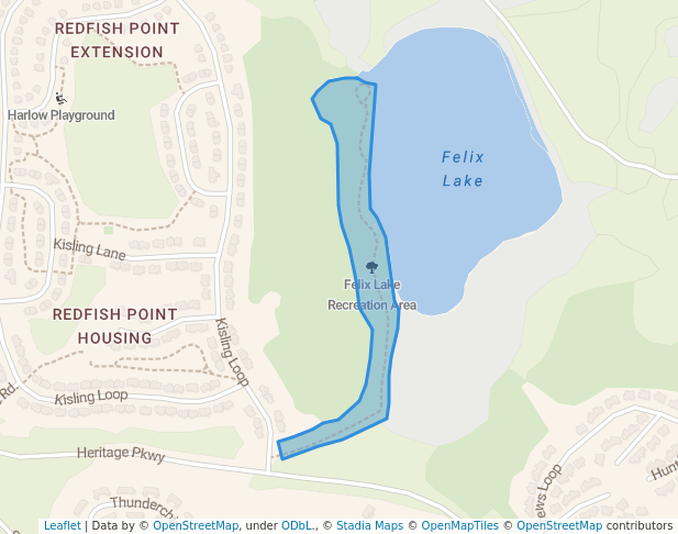 walking in Felix Lake Recreation Area map in Tyndall Air Force Base