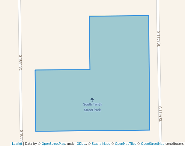 walking in South Tenth Street Park map in Estherville