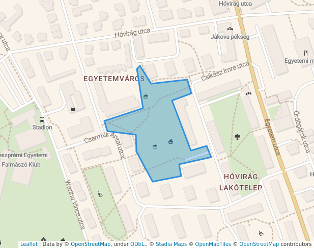 walking in Simonyi iskola park map in Veszprém