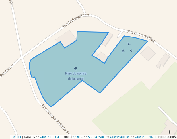 Parc du centre de la santé in Frameries | Map and Routes