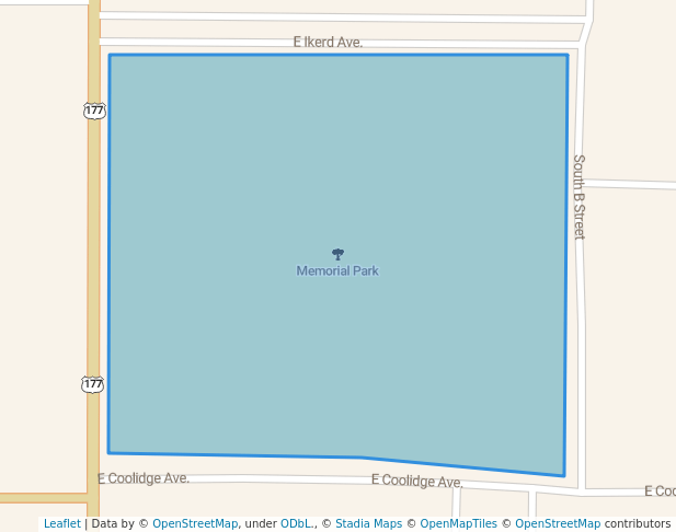 walking in Memorial Park map in Blackwell