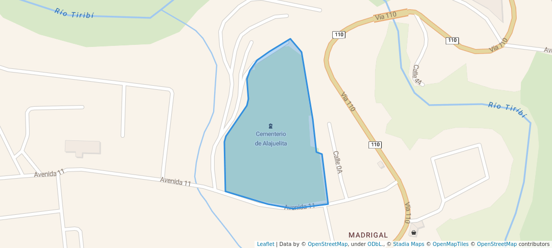 walking in Cementerio de Alajuelita map in Alajuelita