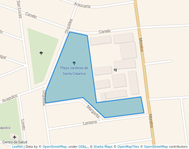 walking in Plaza Jardines de Santa Catarina map in Santa Catarina