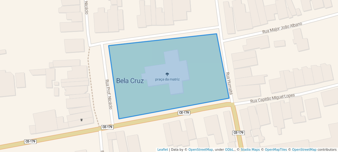 walking in praça da matriz map in Bela Cruz