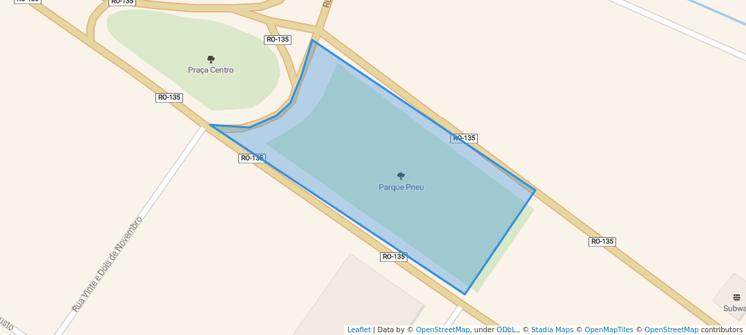 walking in Parque Pneu map in Ji-Paraná