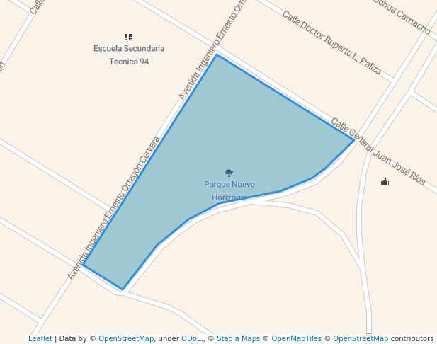 walking in Parque Nuevo Horizonte map in Los Mochis