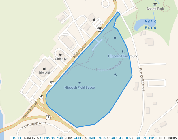 walking in Hippach Field map in Farmington