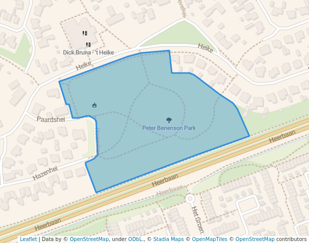 walking in Peter Benenson Park map in Veldhoven