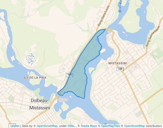 walking in Parc régional des Grandes Rivières - secteur Pointe-des-Pères map in Dolbeau-Mistassini