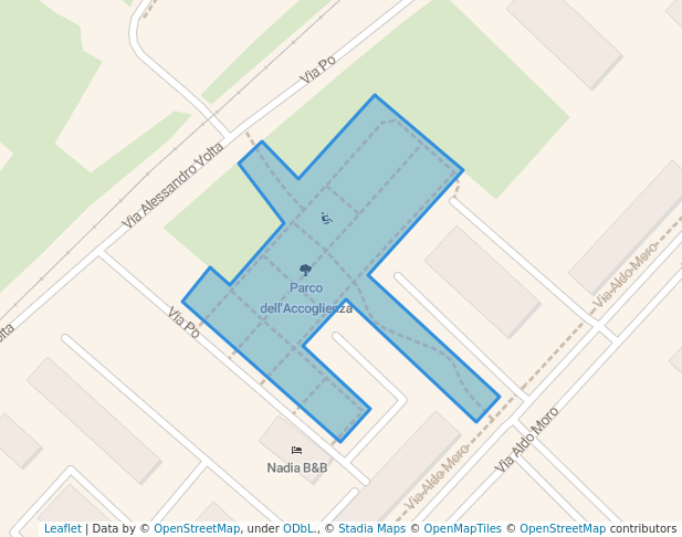 walking in Parco dell'Accoglienza map in Pescara