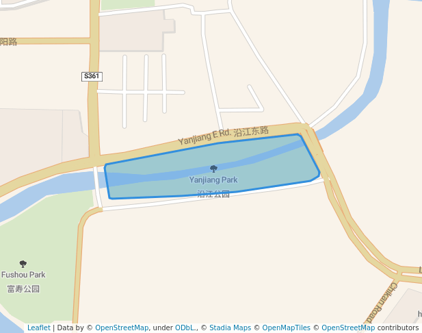 walking in Yanjiang Park map in Fo Shan Shi