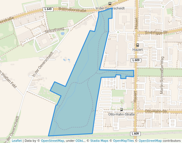 walking in Grünanlage Technologiepark map in Dortmund