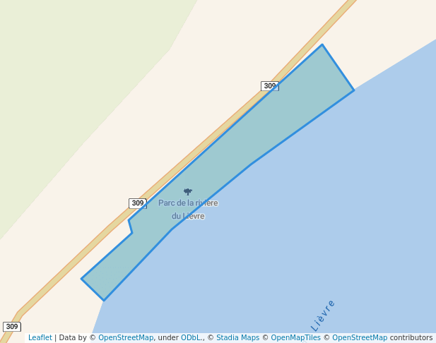 walking in Parc de la rivière du Lièvre map in Mont-Laurier