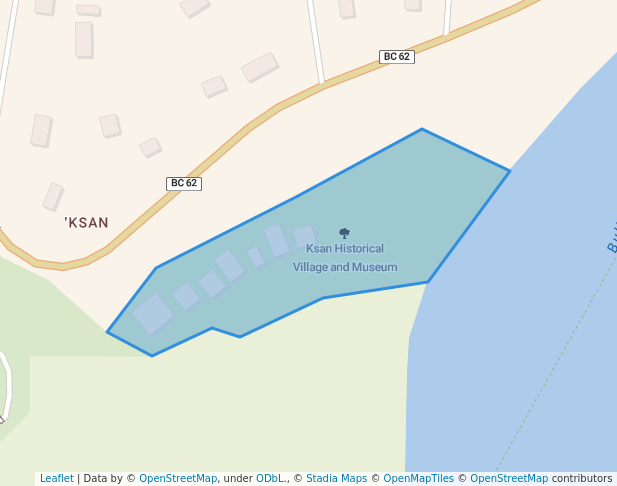 walking in Ksan Historical Village and Museum map in Hazelton