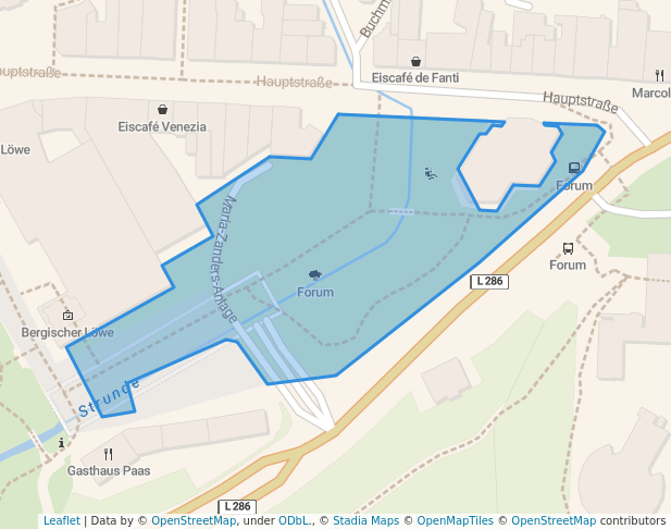 walking in Forum map in Bergisch Gladbach