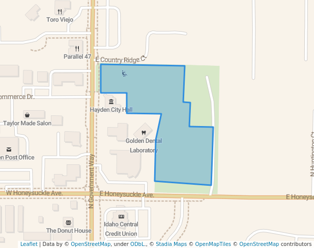 walking in McIntire Family Park map in Dalton Gardens