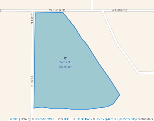 walking in Monticello Skate Park map in Monticello