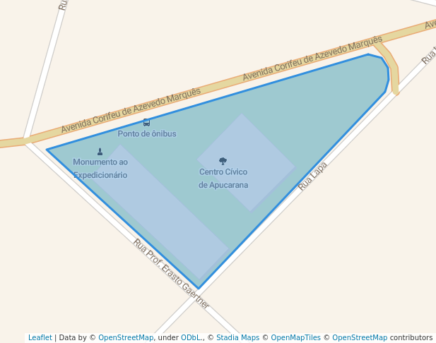 walking in Centro Cívico de Apucarana map in Apucarana