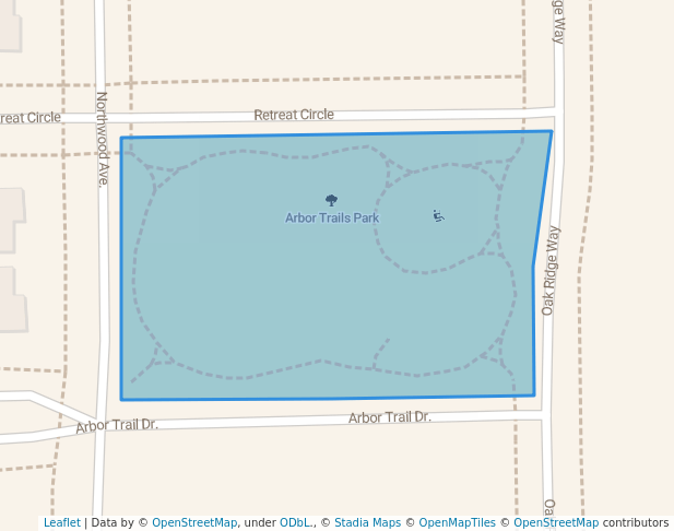 walking in Arbor Trails Park map in Lisle