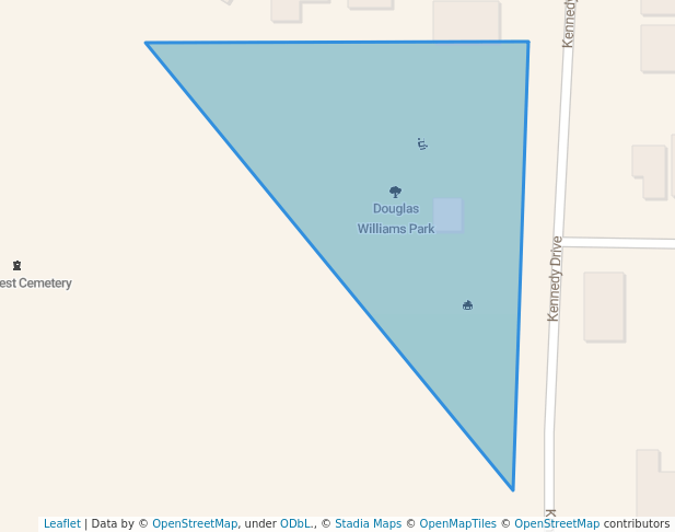 walking in Douglas Williams Park map in Shreveport