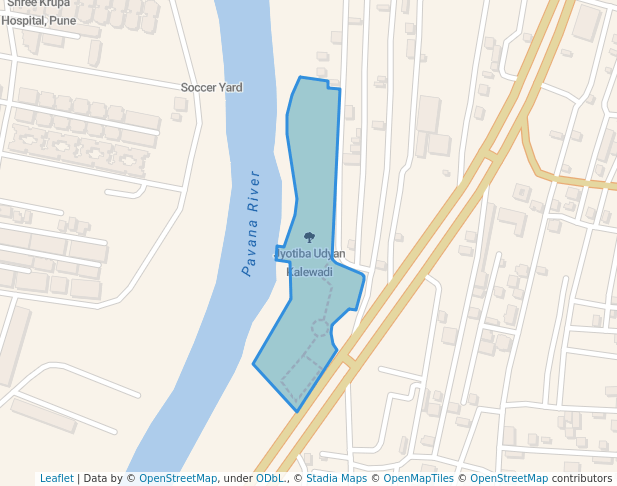 walking in Jyotiba Udyan Kalewadi map in Pimpri-Chinchwad