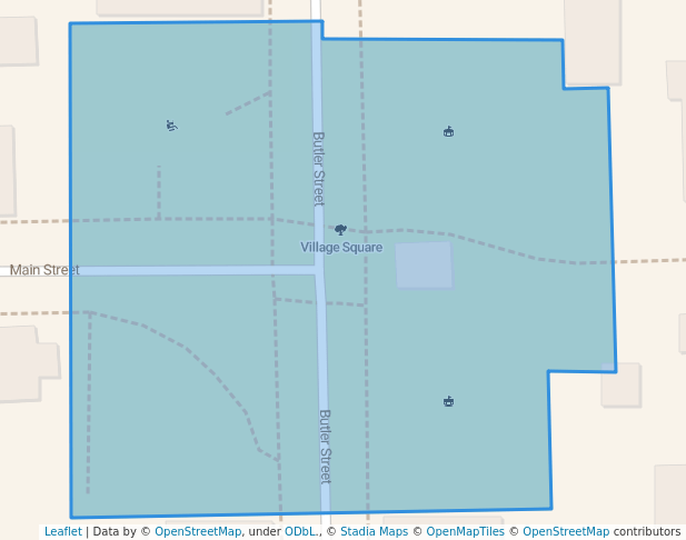 walking in Village Square map in Saugatuck