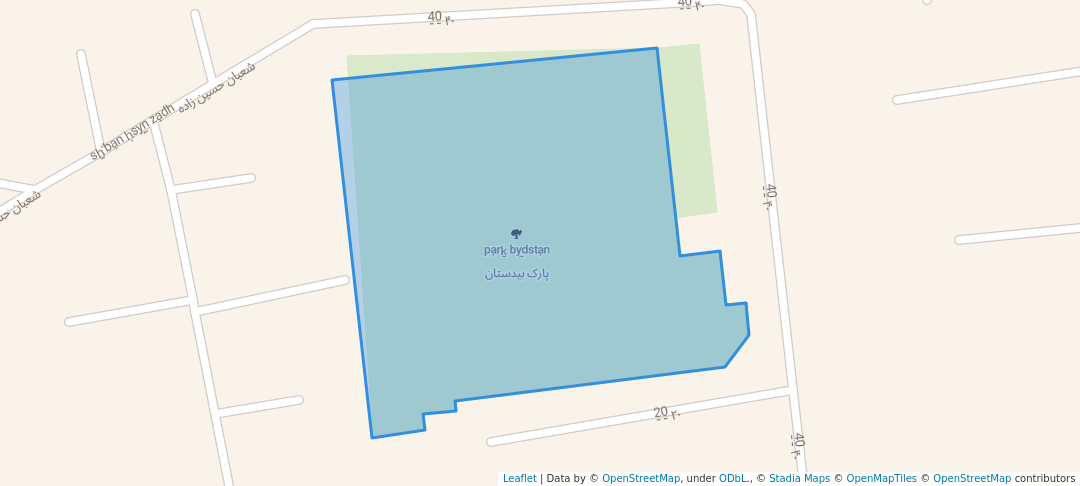 walking in پارک بیدستان map in Amol