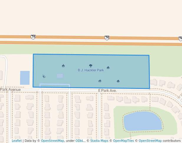 walking in B.J. Hackler Park map in Saint Joseph