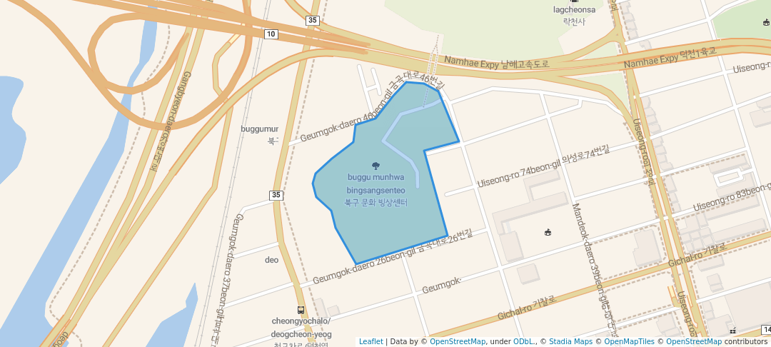 walking in 북구 문화 빙상센터 map in Busan