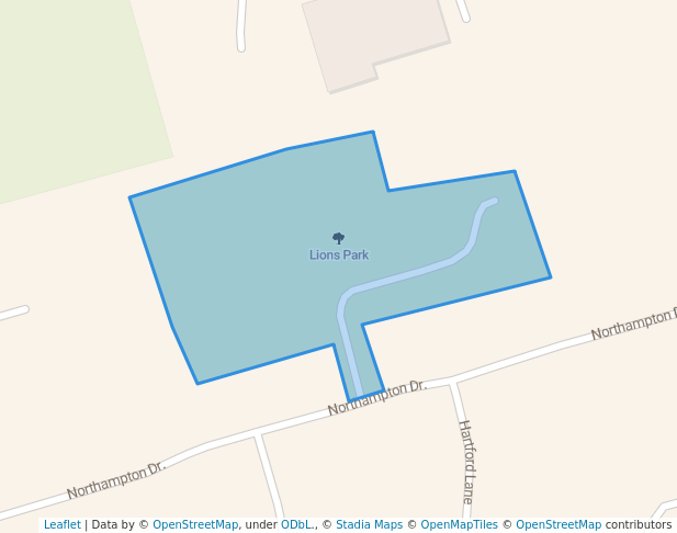 walking in Lions Park map in Conroe