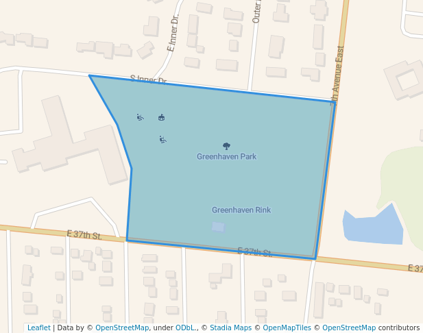 walking in Greenhaven Park map in Hibbing