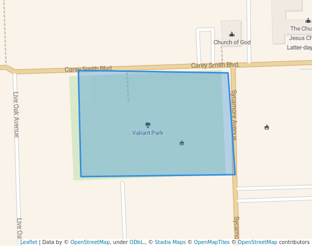 walking in Valiant Park map in Bay City