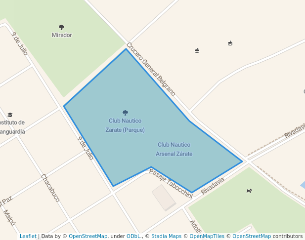 walking in Club Nautico Zarate (Parque) map in Zárate