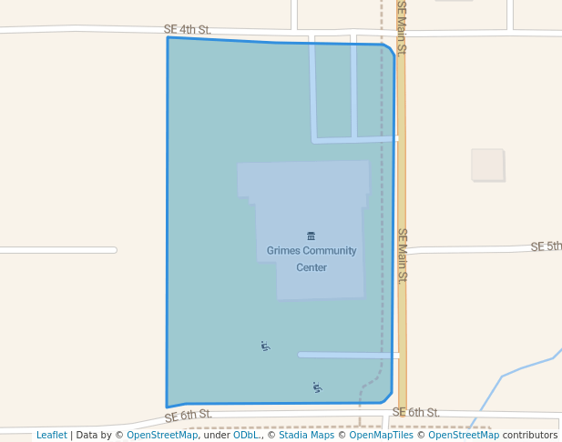 walking in Grimes Community Complex Park map in Grimes