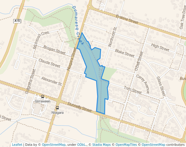 walking in Creeklands map in Armidale