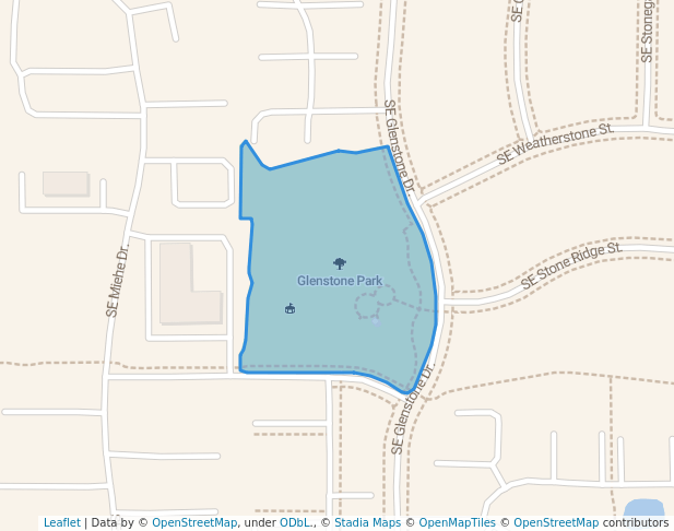 walking in Glenstone Park map in Grimes