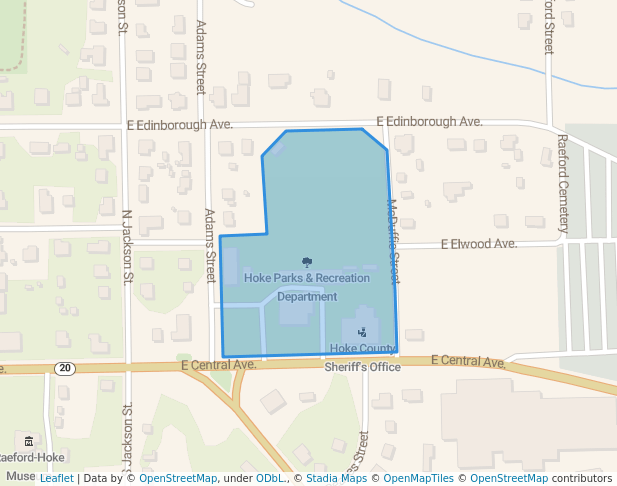 walking in Hoke Parks & Recreation Department map in Raeford