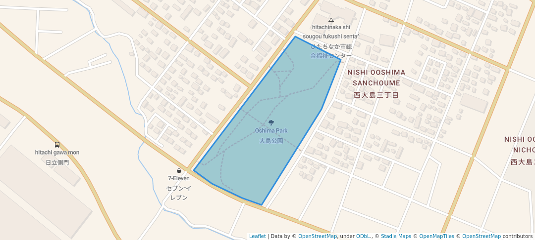 walking in Oshima Park map in Hitachinaka