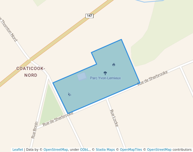 walking in Parc Yvon-Lemieux map in Coaticook